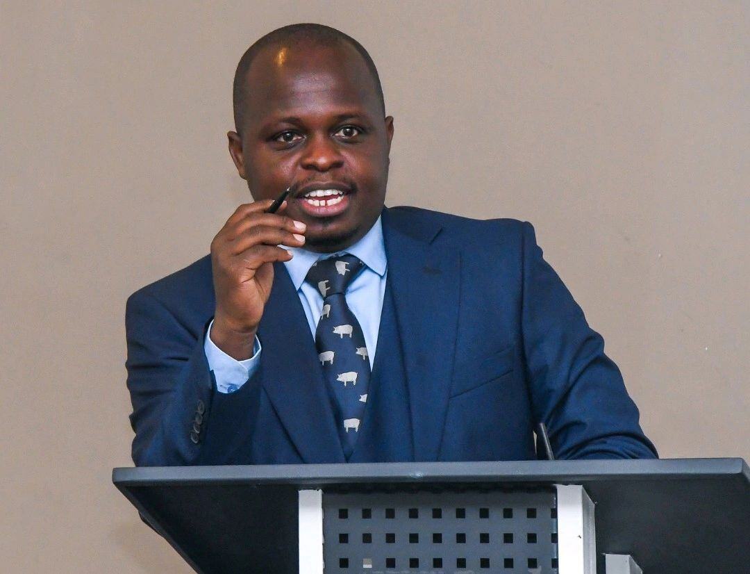 Eugene Muchai speaking at a corporate event